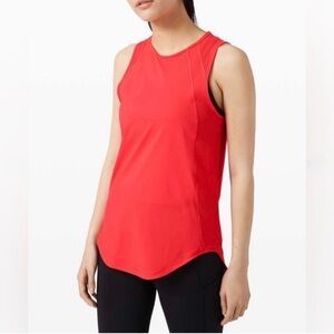 lululemon | Red Muscle Tee with Back Keyhole, L